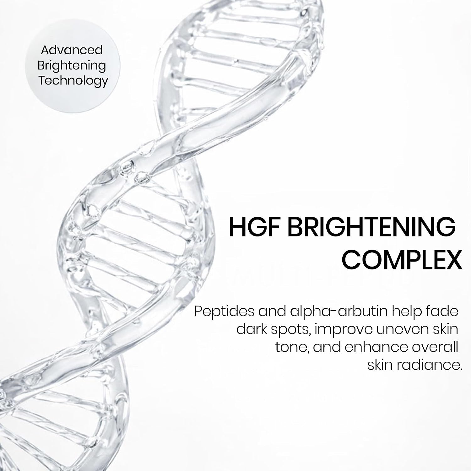 HGF Advanced Aqua Based Peptide Face Serum | Nonapeptide | Alpha Arbutin | Hyaluronic Based Face Serum for Pigmentation & Even Skin Tone - 10 Ml | for All Type Skin