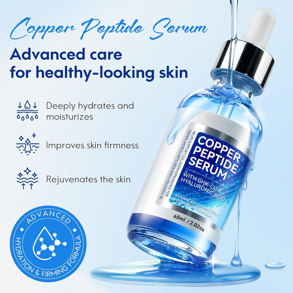 Radiant 2 Pack Copper Peptides Anti Aging Serum for Face
