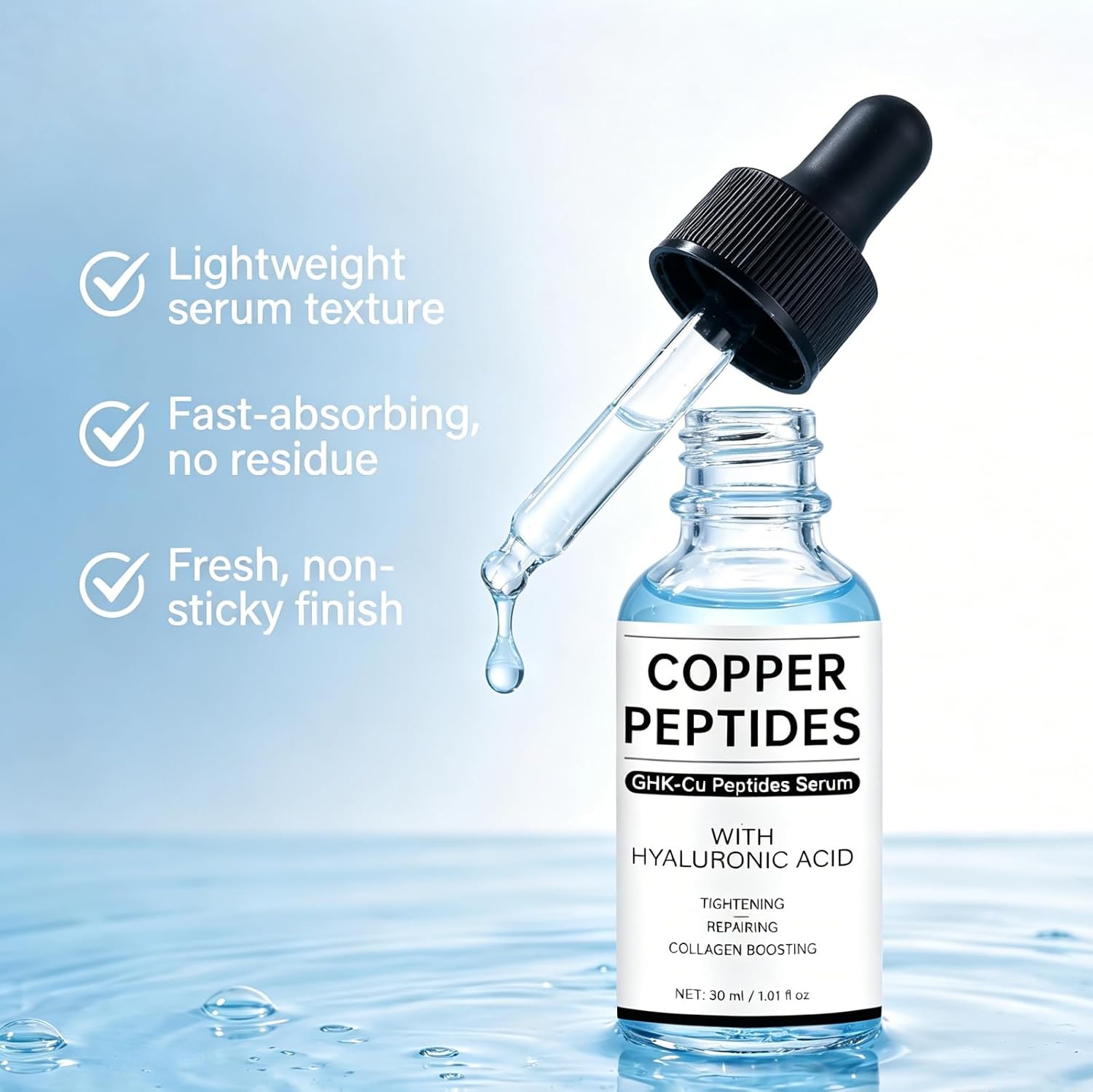 Copper Peptide Serum for Fine Lines & Wrinkles,Hydrating Skin Care 1 Fl Oz