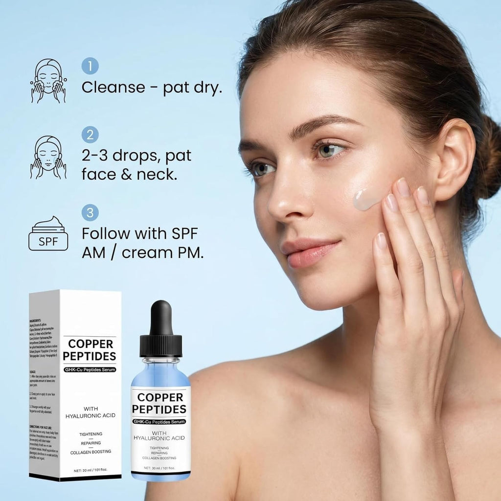 Copper Peptide Serum for Fine Lines & Wrinkles,Hydrating Skin Care 1 Fl Oz