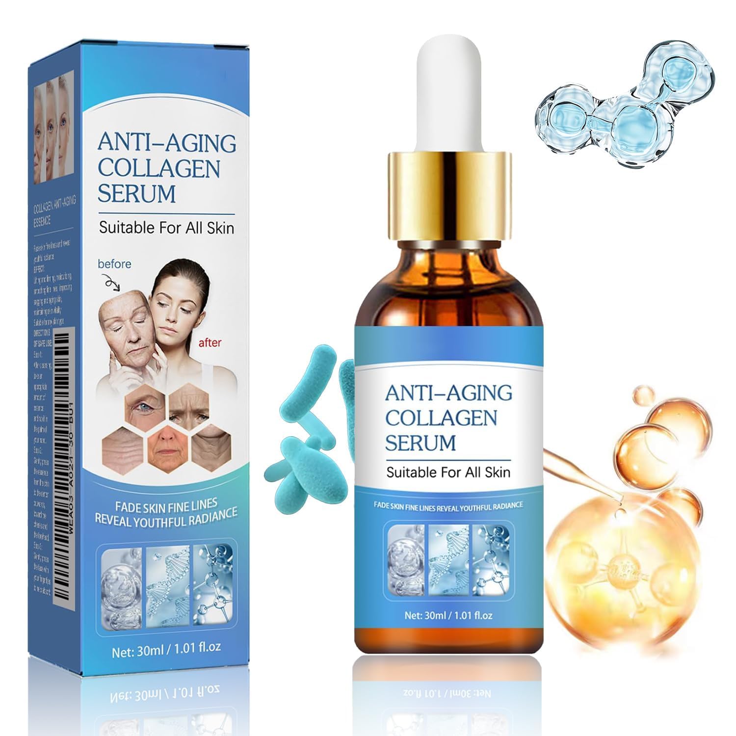 Anti-Aging Serum Box Stock Solution Facial Serum | Box Face Serum | Suitable Skincare Serum for Women.,Anti Aging Face Tightening, Boost Skin Collagen, Reduce Wrinkles & Plump Skin