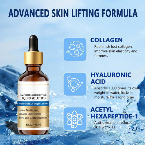 2 Liquid Solution anti Aging Serum,Face Lifting Serum,Liquid Solution Serum for Wrinkles,Promotes Skin Collagen Production,Hydration Moisturizing and Firming(30Ml)