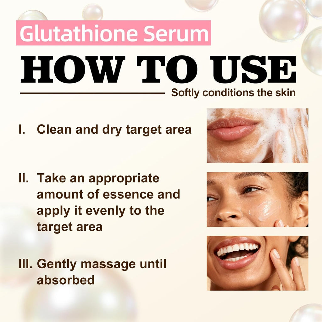 Glutathione Serum, Face Serum with Hyaluronic Acid, Improve Skin Elasticity, Hydrating Facial Serum for Fine Lines, Firm and Anti-Aging