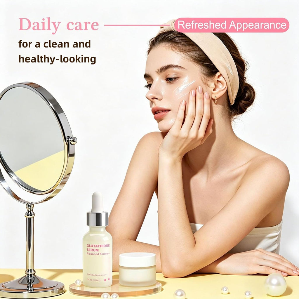 Glutathione Serum, Face Serum with Hyaluronic Acid, Improve Skin Elasticity, Hydrating Facial Serum for Fine Lines, Firm and Anti-Aging