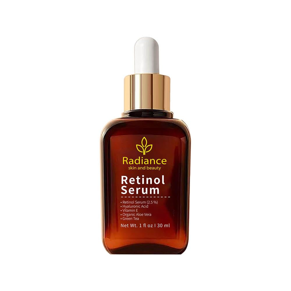 Retinol Serum for Face with Vitamin E, Organic Jojoba Oil, Aloe Vera, Green Tea, Hylauronic Acid for Smoothing Fine Lines, Dark Spot & anti Aging, anti Wrinkles Facial Serum 1 Oz